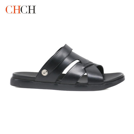 CHCH夏季男士拖鞋真皮外穿露趾凉拖CN1A5031 商品图0