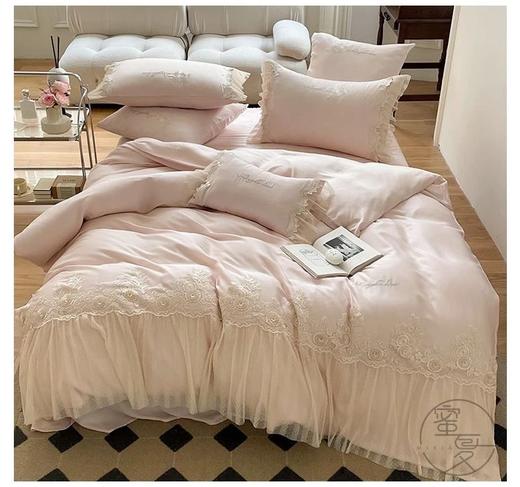 高品特价！80支兰精天丝四件套浪漫法式蕾丝花边被套凉感夏季床上用品 商品图0