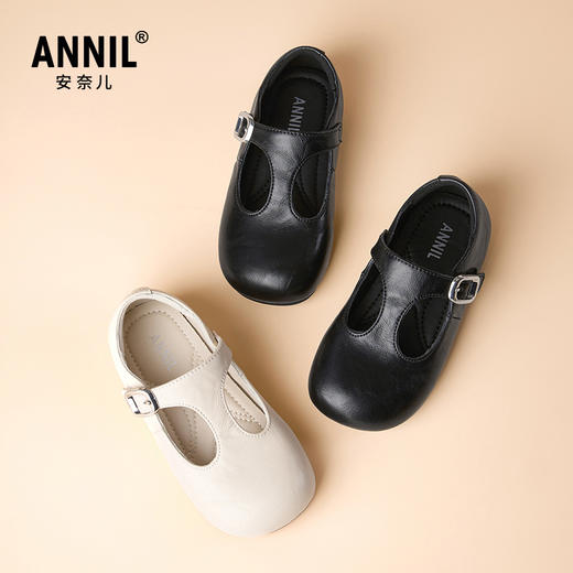 ANNIL/安奈儿儿童公主鞋2025春季新款女孩英伦风浅口皮鞋宝宝软底女童鞋HG5101201 商品图2