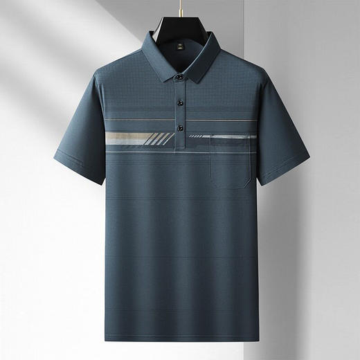 男士POLO衫商务男装时尚印花口袋短袖T恤   PSL28855* 商品图0