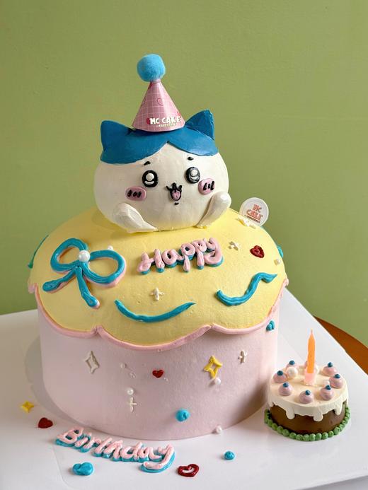 chiikawa小八小熊立体头像蛋糕（粉色版） 商品图1