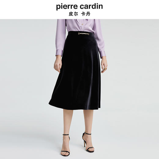 [皮尔卡丹女装]连衣裙通勤轻商务修身显瘦蕾丝袖淑女裙 商品图4