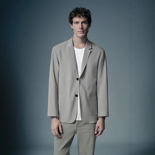 罗蒙男式商务西服轻盈透气休闲单西纯色百搭基础通勤日常西装外套男 商品图1