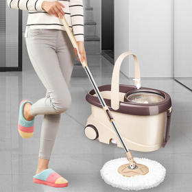 百家好世旋转拖把31cm宽110cm长2棉头加大免手洗2026懒人家用带轮脱水桶
