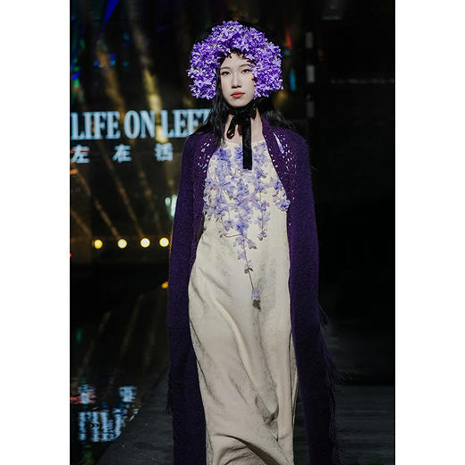 【林栖设计小店】【现货】秀场同款丁香花七分袖连衣裙天丝羊毛宽松2025春夏新品裙子女S1953003 商品图3