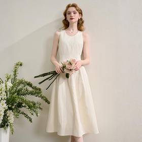 法式气质高级感简约背心裙女夏季收腰花苞裙连衣裙V0950343