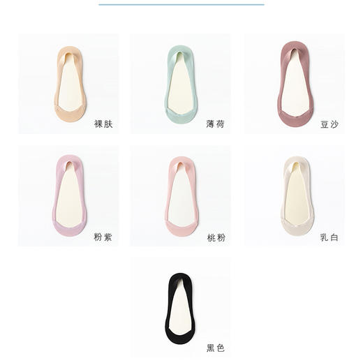 Zoe Jenko隐形袜 多双装 | 夏季薄款防滑船袜硅胶防滑浅口低帮不掉跟袜子 商品图1
