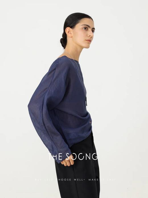 THESOONG"轻氧苎麻衫"100%天然苎麻轻盈匠心卷边呼吸感上衣HBTX6656 商品图2