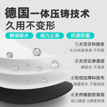 大江 浴室地垫 吸水脚垫浴室防滑垫卫生间地垫卫浴40x60cm 商品图0