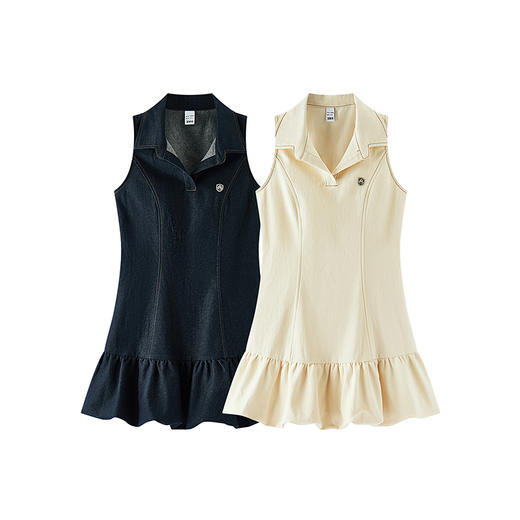 森马连衣裙女polo领无袖花苞裙甜酷2025夏新款辣妹分割短裙小个子 商品图4