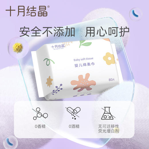『单包低至3.6元起』婴幼儿绵柔巾手口屁干湿两用家庭装洗脸巾80抽 商品图1