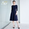 AD大方得体连衣裙2025新款今年流行爆款藏青色法式圆领中长款伞裙 商品缩略图1