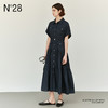【破价】N°28 夏季法式设计感工装衬衫领连衣裙女中长款束腰显瘦垂感裙子单排扣长裙885252L590/885252L591 商品缩略图4