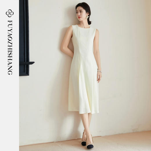 FUYAO扶摇 高雅气质背心连衣裙女2025夏薄款高级感无袖中长款裙子 商品图2