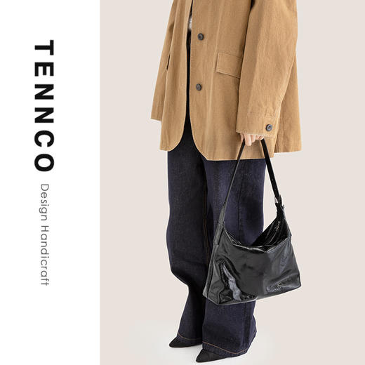 TENNCO【大饭盒包】新款头层牛皮通勤腋下包单肩斜挎包女 商品图3