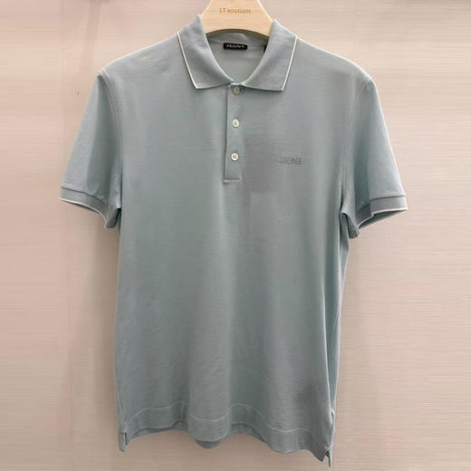 ZEGNA 杰尼亚 男士字母徽标刺绣弹力棉质短袖polo衫 绿色 UF358A9 F746 A01 商品图0
