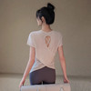 跃牌【安琪拉系列】夏季竹节纱透气瑜伽T裇镂空美背运动上衣女TX41025 商品缩略图0