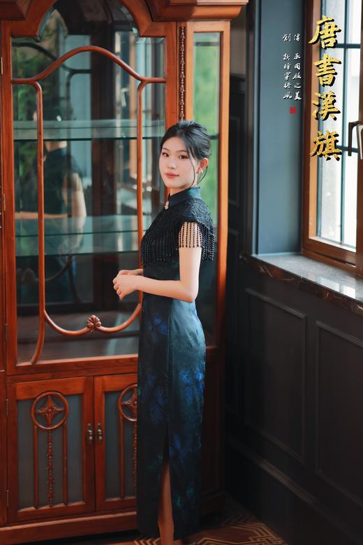 【凝 夜】墨韵流光复古立领流苏款修身旗袍典雅风韵尽显东方之美国风新中式 商品图2