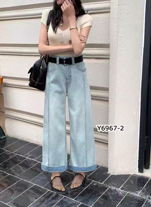 12.12样衣清 退货勿拍爆款牛仔-7077/6967软料夏季爆款可卷边立体显瘦薄款百搭牛仔裤-喜出 商品图1