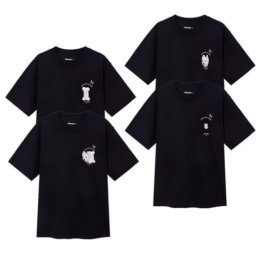 NPC潮牌CC小狗创意魔术贴可替换图案圆领T恤男纯棉舒适CC52TE17 商品图4