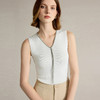 AD2025新款白色醋酸无袖针织背心精致V领镶钻设计感简约百搭上衣 商品缩略图2