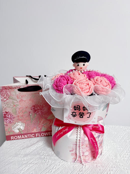 【专属DIY纯手工钩织11朵小玫瑰花束】纯手工钩织母亲节送礼小香风花束（手工产品不支持退换）LQQ 商品图7