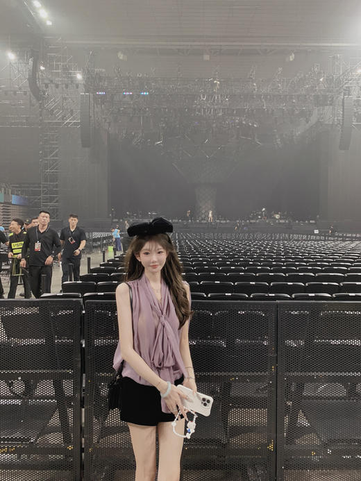 金蘑菇菇 Borgo Santo “Blumari*”中意紫罗兰/V领宽松无袖上衣 商品图4