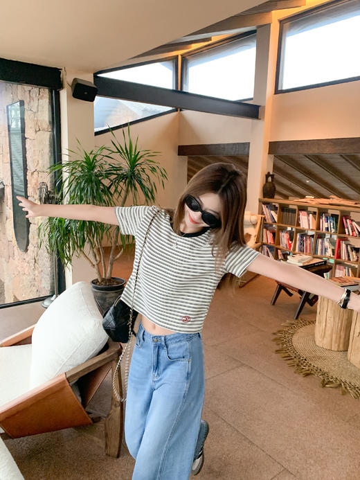 【110元任选2件】最后一波现货！黑白条纹短款短袖T 商品图11