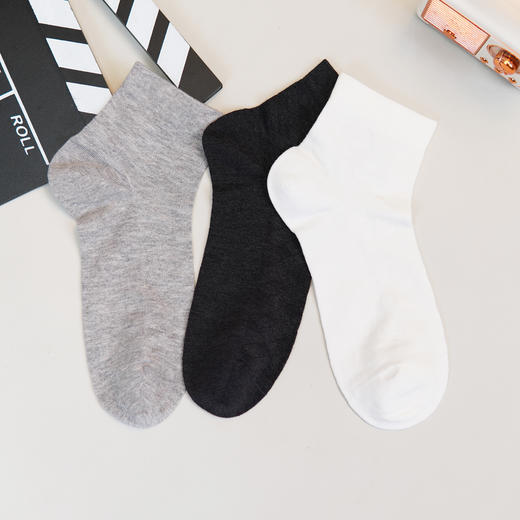 【6双6折】男士中筒丝麻休闲袜春夏短筒薄袜子男袜【2双装 2511601】 商品图3