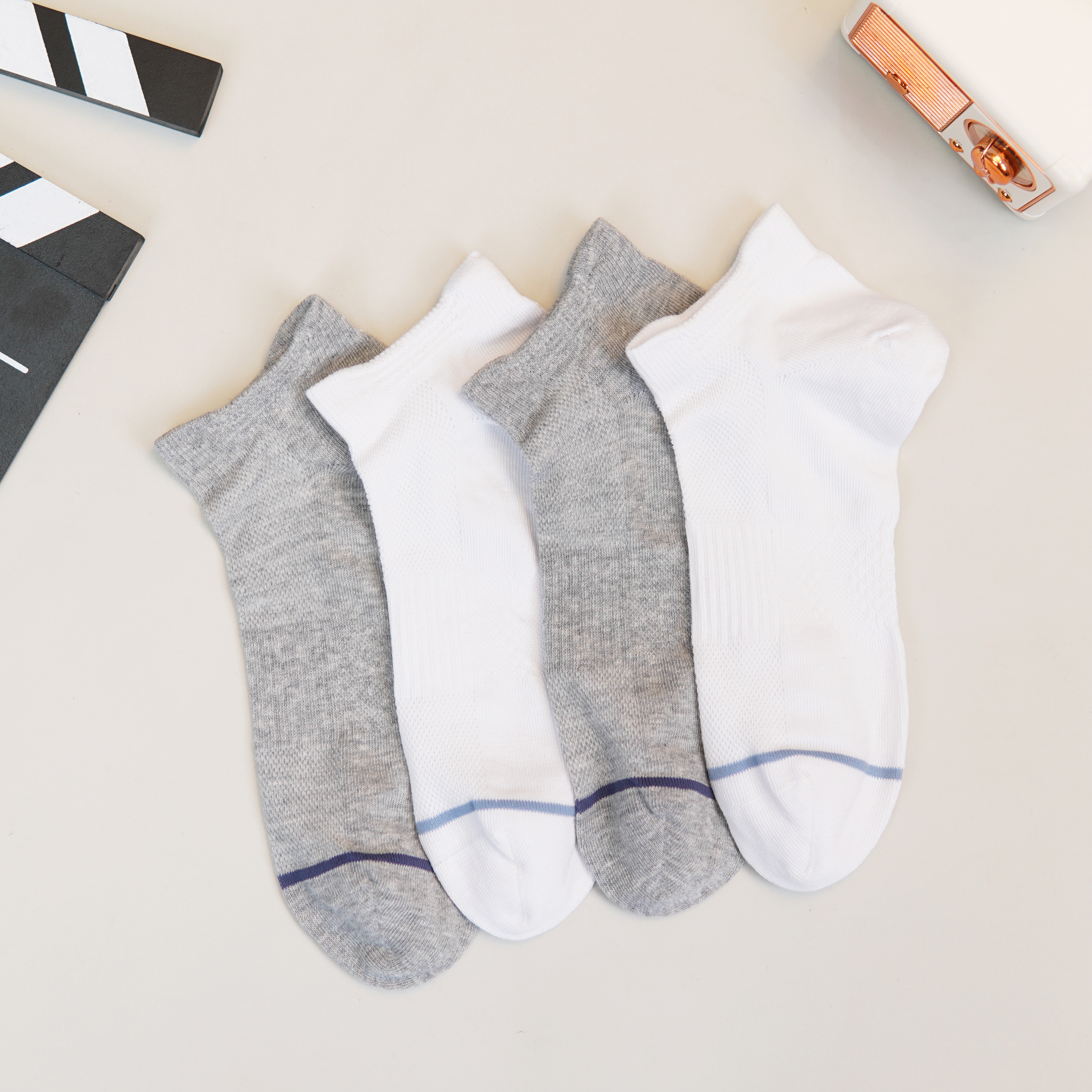 【6双6折】男士短筒袜夏季网面休闲袜纯色棉袜男薄袜男袜子【2双装 2511302】