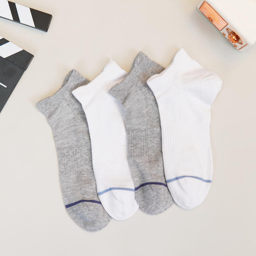 【6双6折】男士短筒袜夏季网面休闲袜纯色棉袜男薄袜男袜子【2双装 2511302】 商品图0