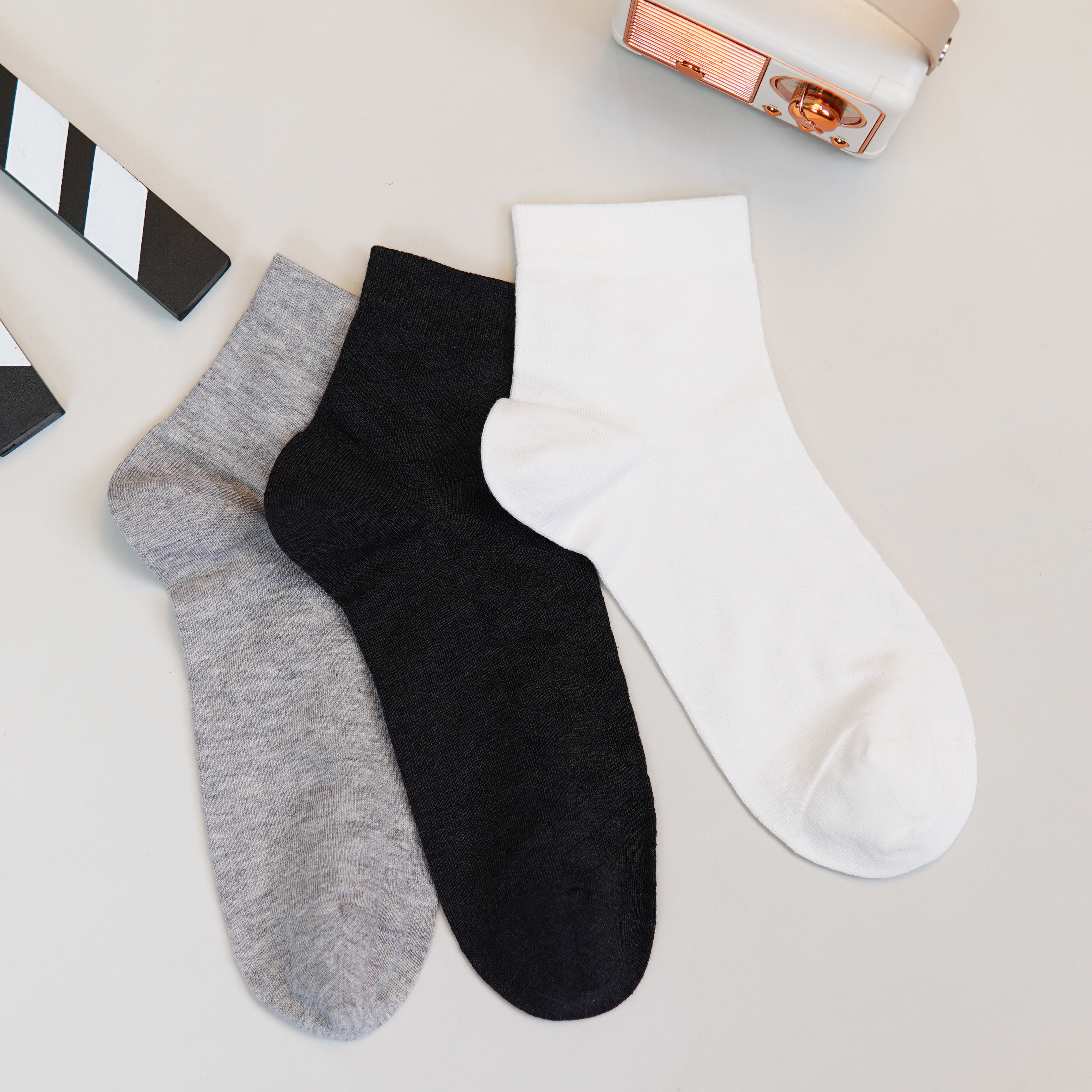 【6双6折】男士中筒丝麻休闲袜春夏短筒薄袜子男袜【2双装 2511601】