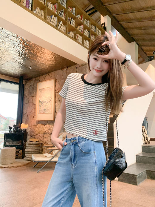 【110元任选2件】最后一波现货！黑白条纹短款短袖T 商品图12