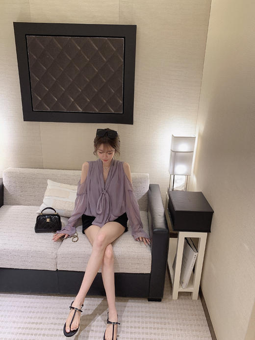 金蘑菇菇 Borgo Santo “Blumari*”中意紫罗兰/V领宽松无袖上衣 商品图8