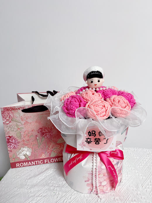 【专属DIY纯手工钩织11朵小玫瑰花束】纯手工钩织母亲节送礼小香风花束（手工产品不支持退换）LQQ 商品图8