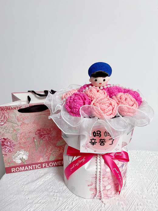 【专属DIY纯手工钩织11朵小玫瑰花束】纯手工钩织母亲节送礼小香风花束（手工产品不支持退换）LQQ 商品图5