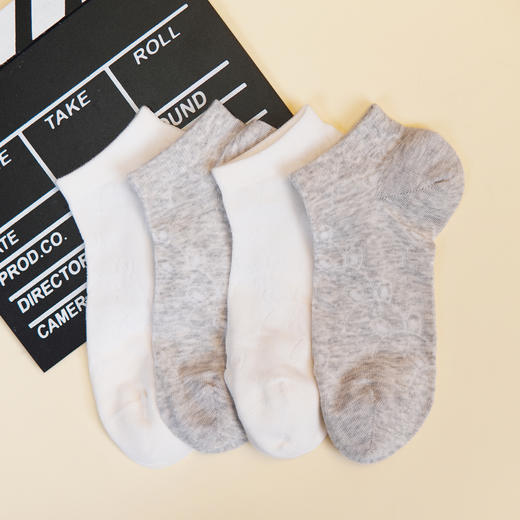 【6双6折】女士夏季薄袜子提花短筒袜夏季船袜女棉袜【2双装 2512302】 商品图1