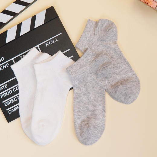 【6双6折】女士夏季薄袜子提花短筒袜夏季船袜女棉袜【2双装 2512302】 商品图0