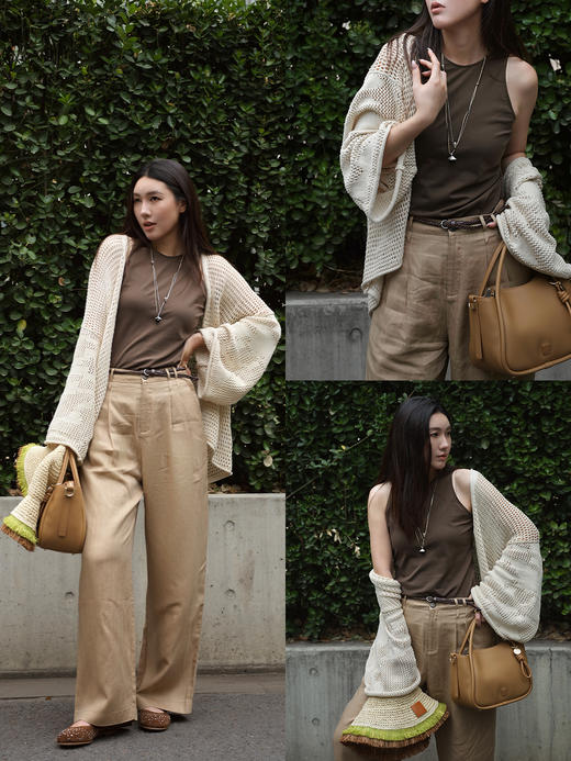 HIDEMI 极简设计感进口莱赛尔混纺棉纱线圆领堆堆感背心茧型裙套装 背心/茧型裙 商品图3