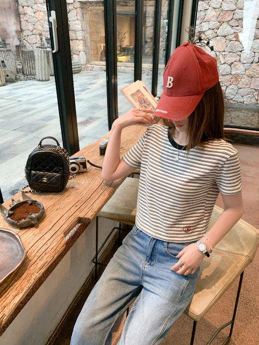 【110元任选2件】最后一波现货！黑白条纹短款短袖T 商品图7