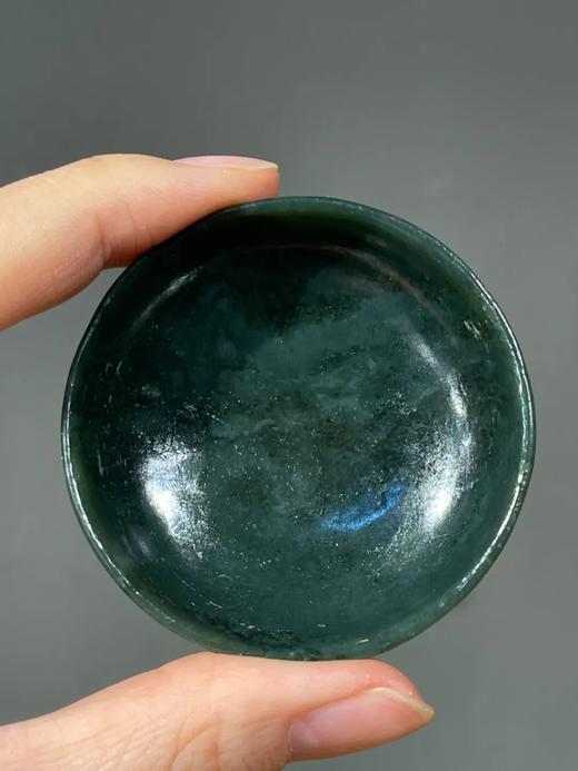 和田碧玉雕平底浅碗，顺丰包邮 商品图2