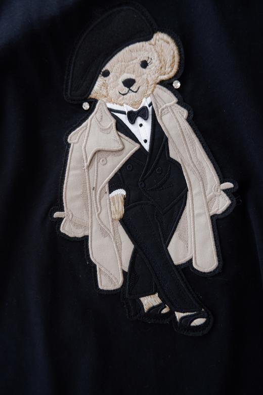 直发【刘诗诗同款】RL拉夫小熊刺绣黑色短袖T恤 商品图5