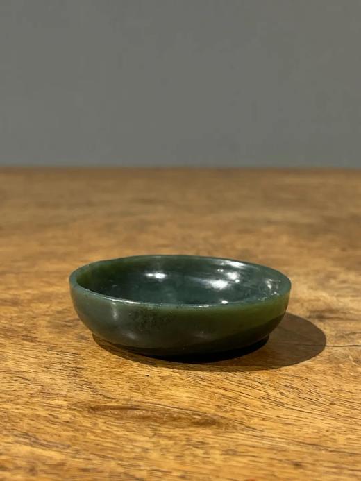 和田碧玉雕平底浅碗，顺丰包邮 商品图1