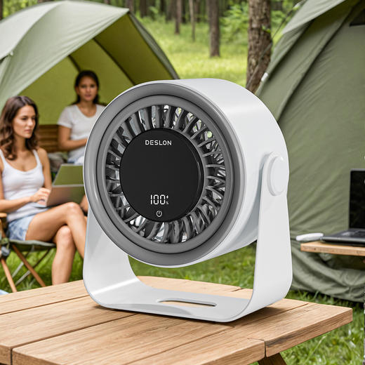 ✨️【大牌清仓夏季火爆单品】带娃👶纳凉⛱驱蚊🦟风扇，🌈【德世朗DDQ-FUN02户外循环扇】 ✅智能触控✅5档风,量可调 ✅大容量锂电池，持久续航 商品图1