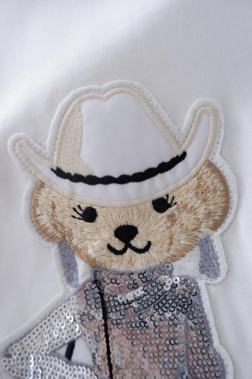 直发 RL 拉夫 重工刺绣 晚礼服亮片小熊 短袖T恤 商品图5