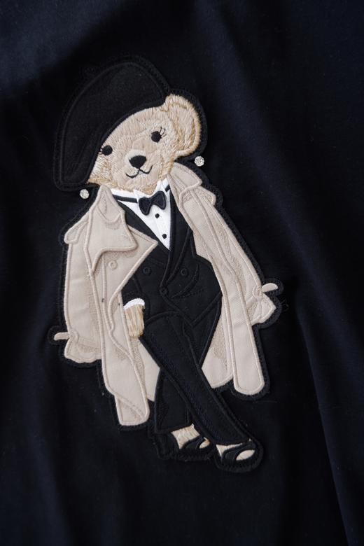 直发【刘诗诗同款】RL拉夫小熊刺绣黑色短袖T恤 商品图3