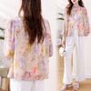 TZW-新款琉璃丝印花开衫防晒衣2025夏设计感气质减龄宽松休闲衬衣批发 商品缩略图3