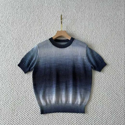 【à perles】LP*海外进口和纸纱圆领渐变色薄款针织短袖上衣 商品图6