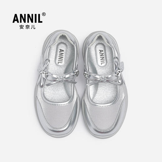 ANNIL/安奈儿女童夏季亮闪闪公主蝴蝶结皮鞋舞蹈鞋2025夏款HG5301403 商品图4