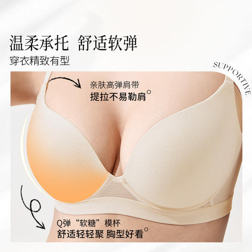 奶糖派软糖杯文胸大胸显瘦精致无痕隐形舒适包裹防凸点胸罩内衣女 商品图1